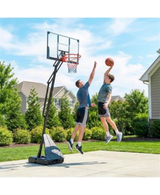 Basketball Hoop, 8-10ft Adjustable Basketball Goal, Hand-Crank Lift