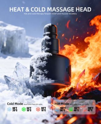 Deep Tissue Massage Gun with Heat & Cool Therapy, 20 Speeds, 7 Heads, Quiet Recovery Massager