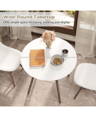 Dining Table Set Modern 5 PCS For 4 Round Dining Room Table Set with Solid Wood Leg