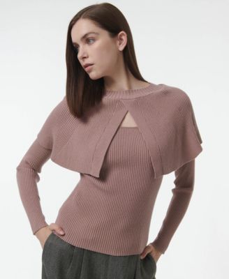 Women's Cape Detail Fitted Sweater