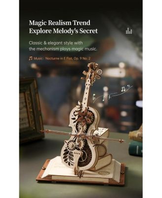 Magic Cello Adults 3D Puzzles, 3D Wooden Puzzles for Adults, Wooden Music Box Puzzle to Build, Unique Music Gift Hobby Kits Festival Gift