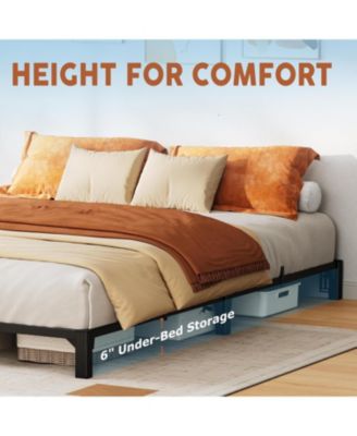 Bed Frame Full Size, 6 Inch Metal Platform, No Screws Needed, No Box Spring Needed, Heavy Duty, 800 Lbs Capacity