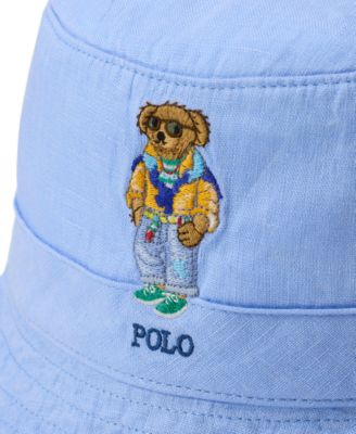 Men's Logo and Bear Embroidered Bucket Hat