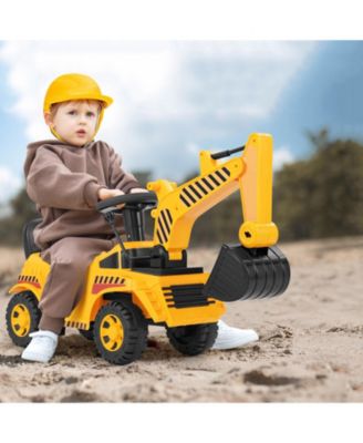 Toddler Ride-On Excavator with Adjustable Digging Shovel
