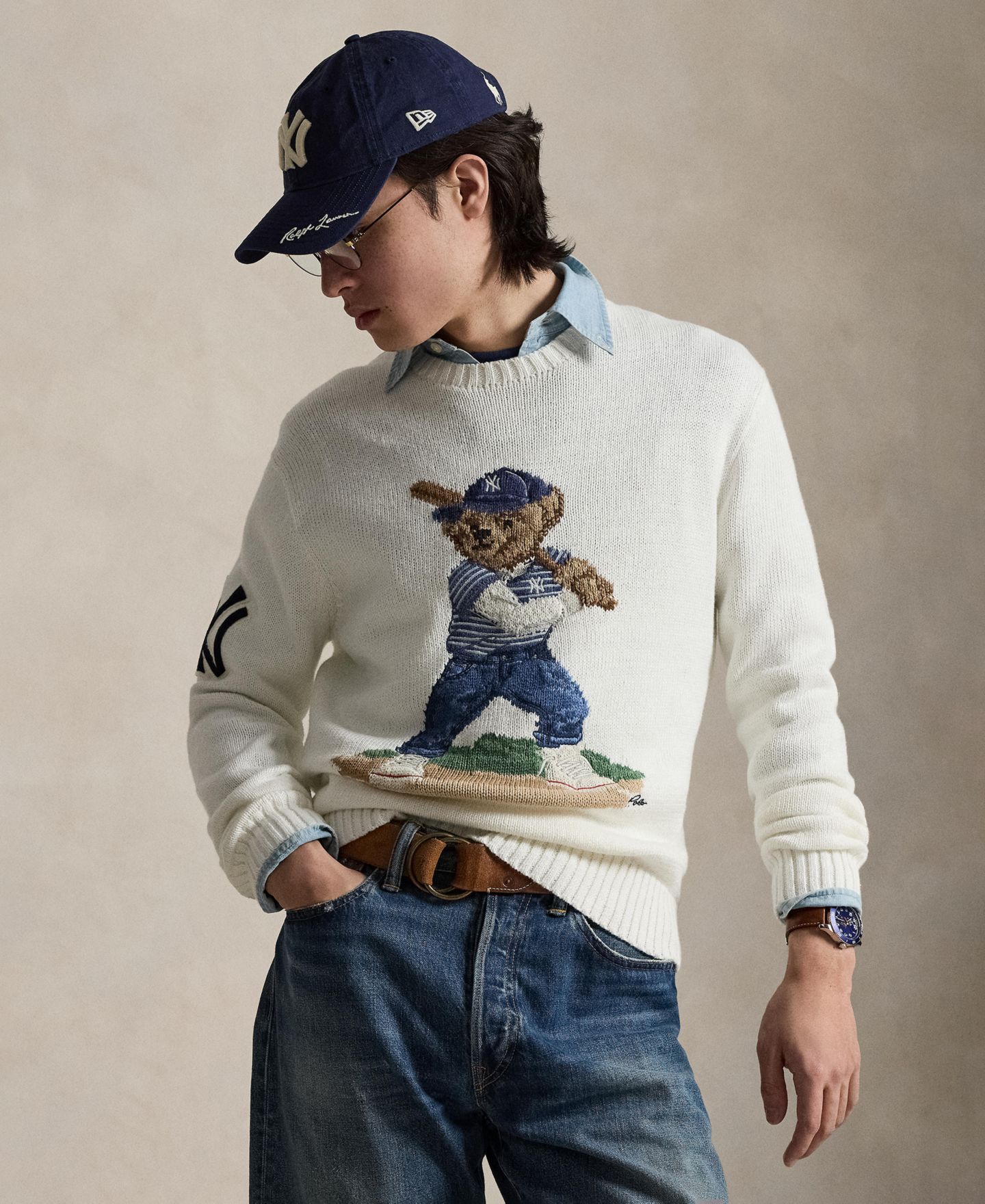 Мужской свитер Polo Ralph Lauren and Crewneck, цвет: Белый комбинированный — фото 2