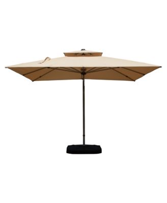 9 Feet Aluminum Cantilever Tilt Patio Umbrella with Center Pole Base Not Included