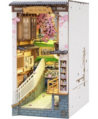 3D Jigsaw Puzzle Wooden Model Kit Book Nook Bookend Stand DIY Bookshelf Insert, 7.28"3.94"9.53