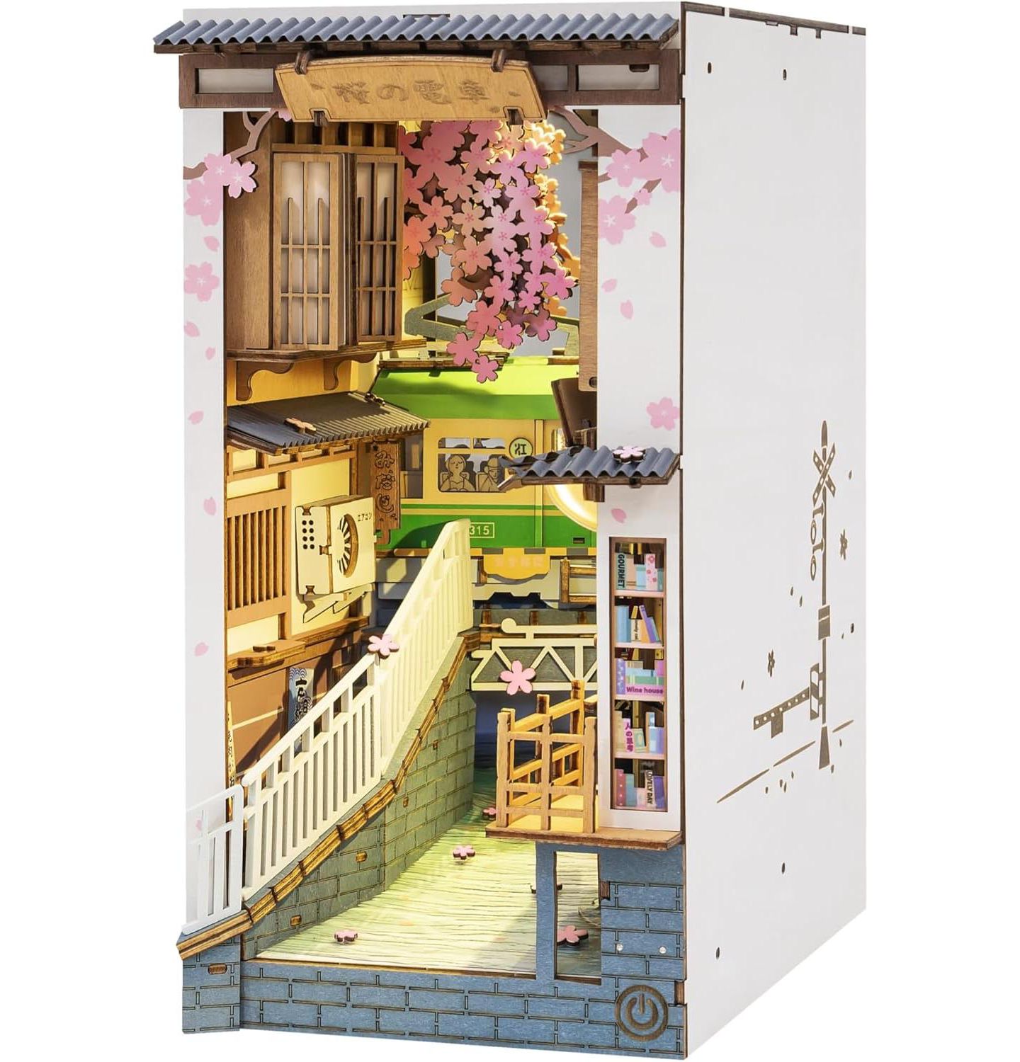 Детские игрушки Robotime 3D Jigsaw Puzzle Wooden Model Kit Book Nook Bookend Stand DIY Bookshelf Insert, 7.28"3.94"9.53, цвет: Розовый — фото 1