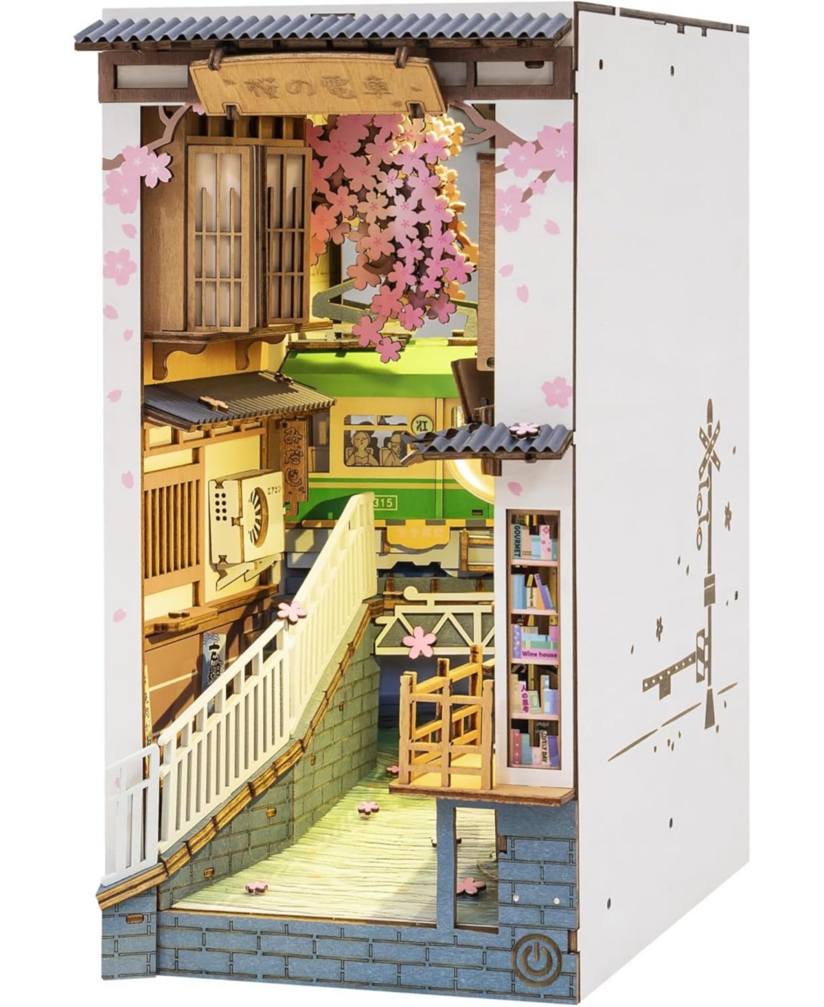 Robotime 3D Jigsaw Puzzle Wooden Model Kit Book Nook Bookend Stand Diy Bookshelf Insert, 7.28"3.94"9.53 - Pink