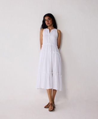 Women's Embroidered Sleeveless Maxi Dress