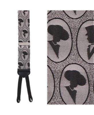 Men's Silhouette Cameo Novelty Silk Formal End Suspenders