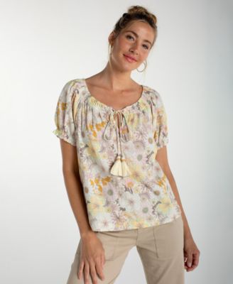Petite Tie-Neck Woven Top