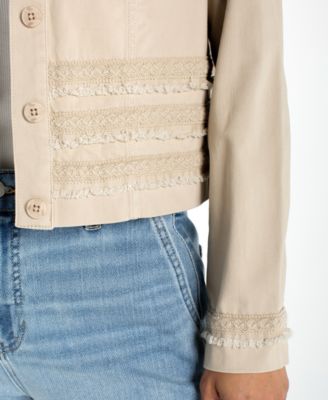 Petite Fray Detail Trucker Jacket