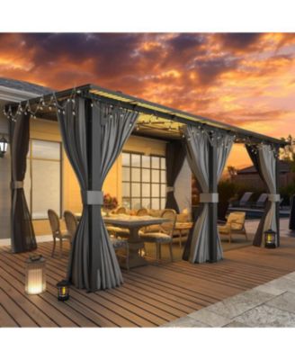 14'x10' Wall Gazebo with Curtains and Mosquito Netting