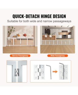 24" x 80" Freestanding 4-Panel Foldable Dog Gate for Doorways and Hallways