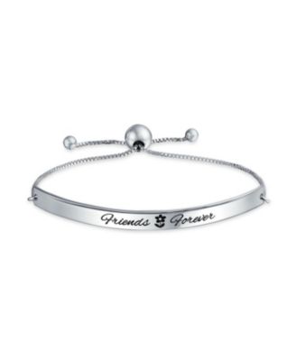 Inspirational BFF Saying Best Friends Forever ID Bolo Bracelet Sterling Silver