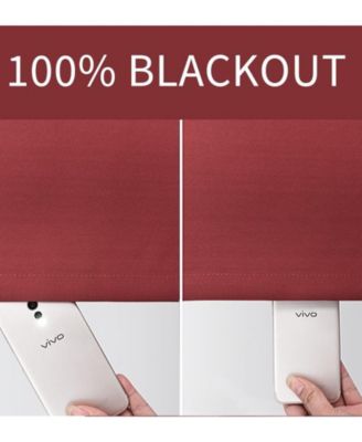 Burgundy Red 2 Piece Grommet Top Blackout Curtain Panels For Extra Long Windows