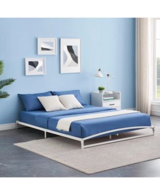 6inch Low Profile Queen Bed Frame Heavy Duty Metal Platform Steel Slats No Box Spring Noise-Free Easy Assembly