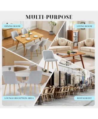 Dining Chairs Set of 2, Upholstered Fabric Chairs with Solid Oak Legs