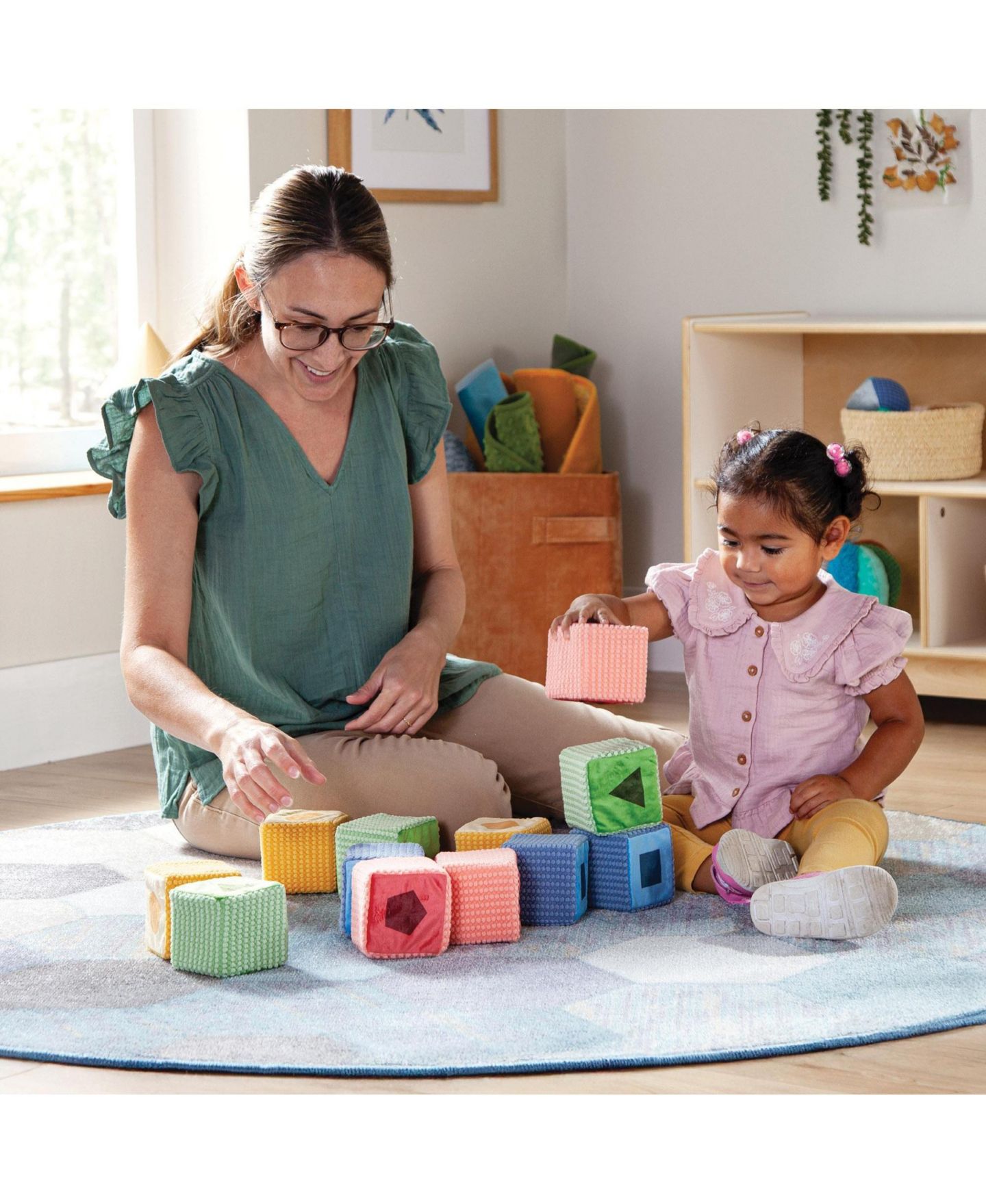 Детские конструкторы Kaplan Early Learning Soft Shape and Color Blocks, 12-Piece Set, Ages 6 Months+, цвет: Assorted Pre-Pack — фото 4