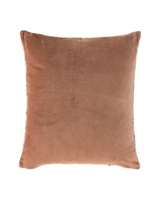 Sandra Leather Cotton Decorative Pillow, 22" x 22"