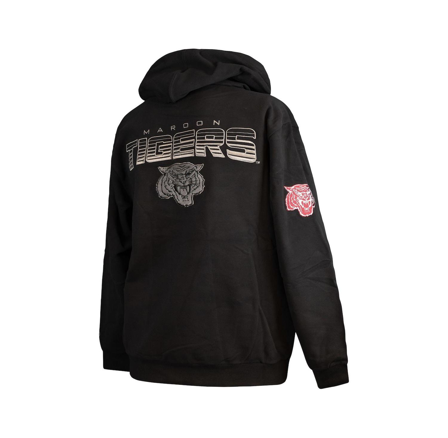 Men's Black Morehouse Maroon Tigers Puff Print Sliced Pullover Hoodie