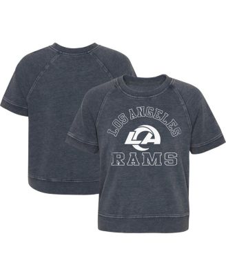 Big Girls Heather Charcoal Los Angeles Rams Cheer Squad Raglan T-Shirt