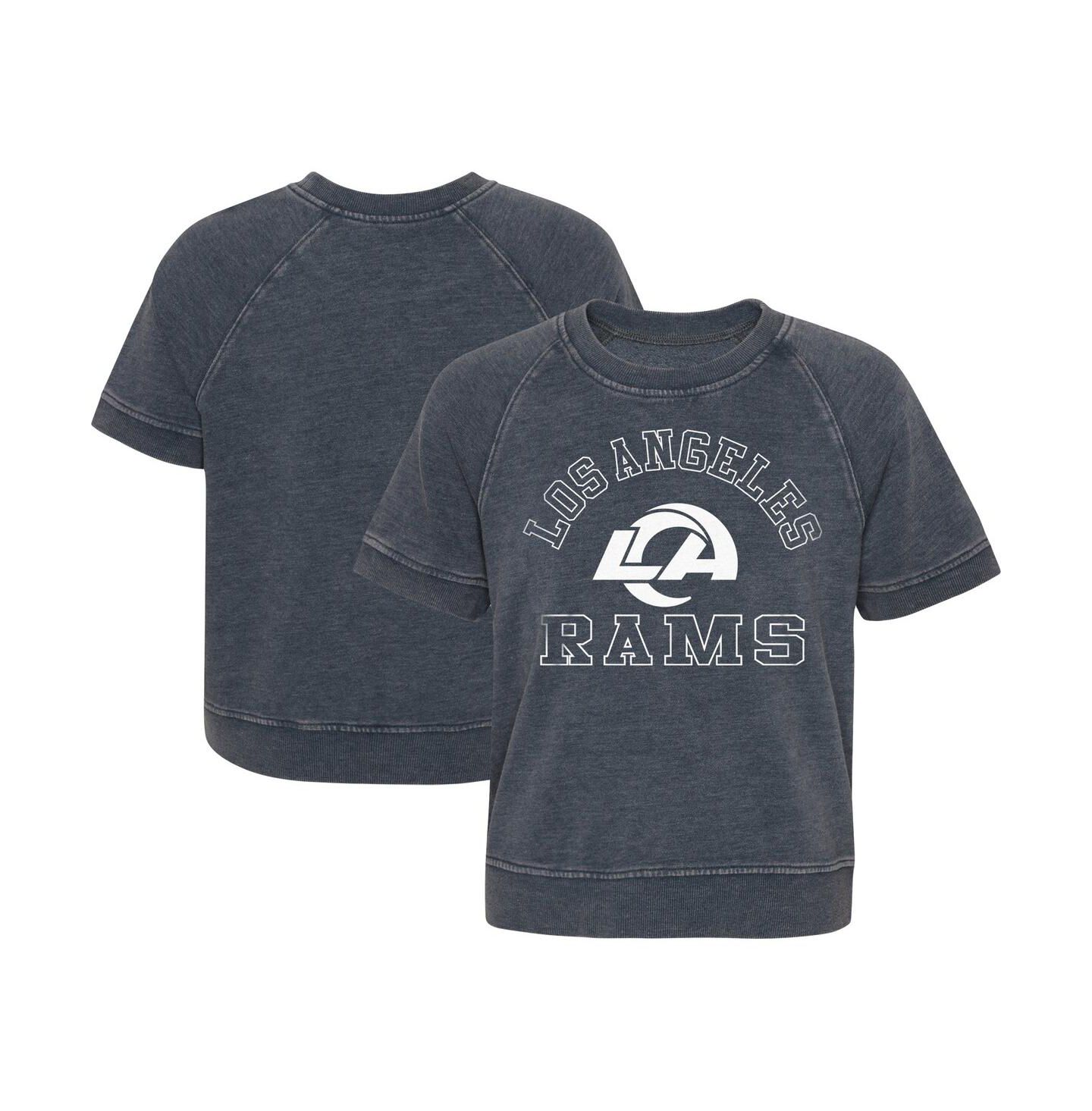 Футболка Outerstuff Heather Charcoal Los Angeles Rams Cheer Squad Raglan для девочек — фото 1