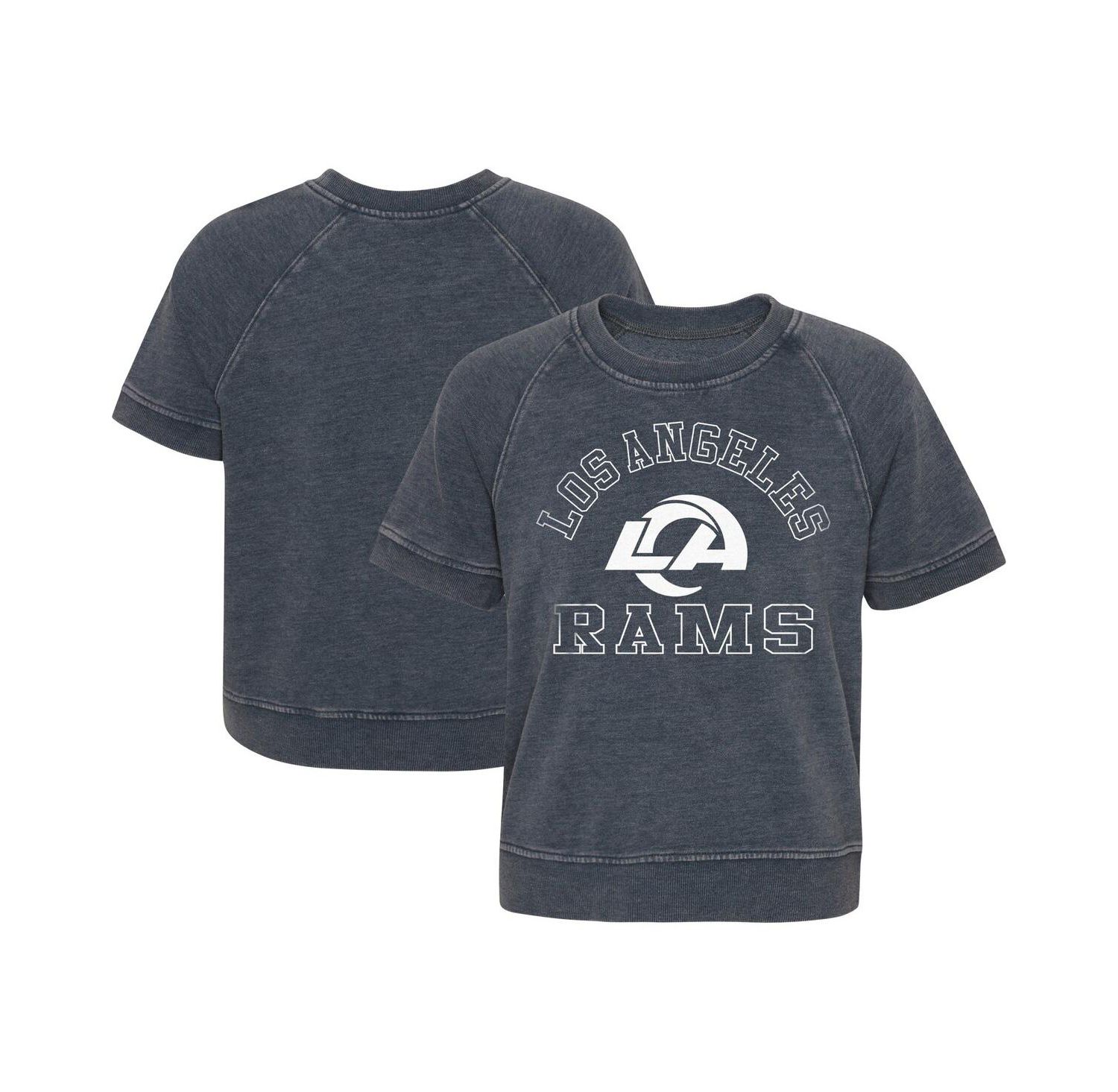 Big Girls Heather Charcoal Los Angeles Rams Cheer Squad Raglan T-Shirt