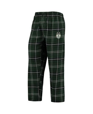 Men's Hunter Green/Black Milwaukee Bucks Ultimate Plaid Flannel Pants