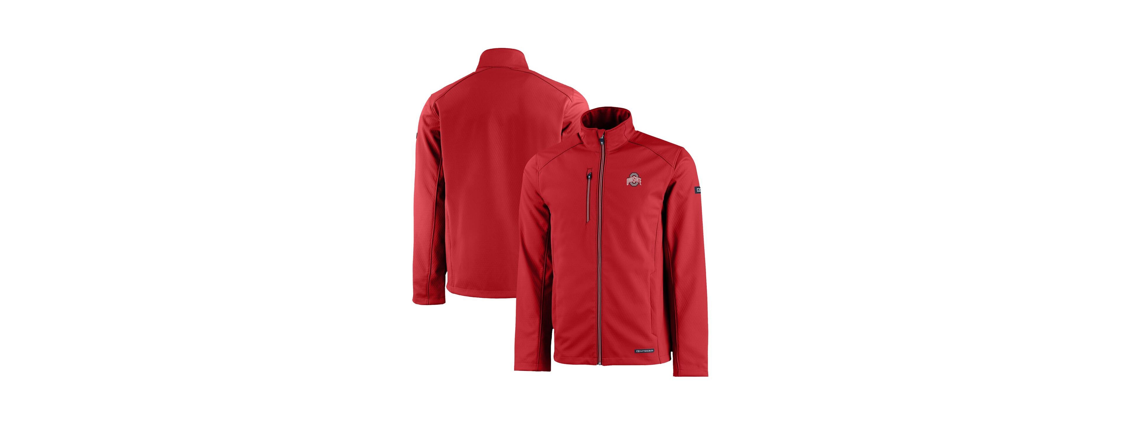 Cutter & Buck Men's Scarlet Ohio State Buckeyes Evoke Eco Softshell Full-Zip Jacket