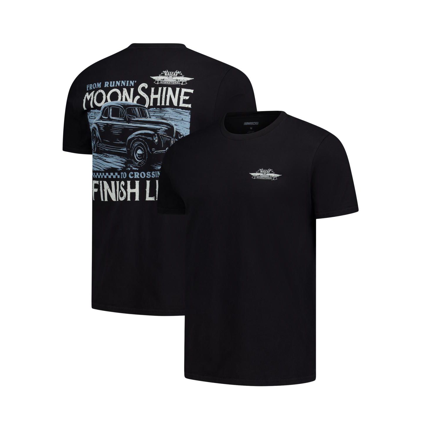 Мужская футболка Checkered Flag Sports Black NASCAR 2-Spot Moonshine Finish Line — фото 1