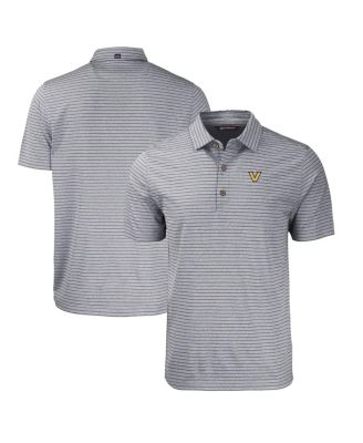 Men's Heather Black Vanderbilt Commodores Forge Eco Heathered Stripe Stretch Polo Shirt