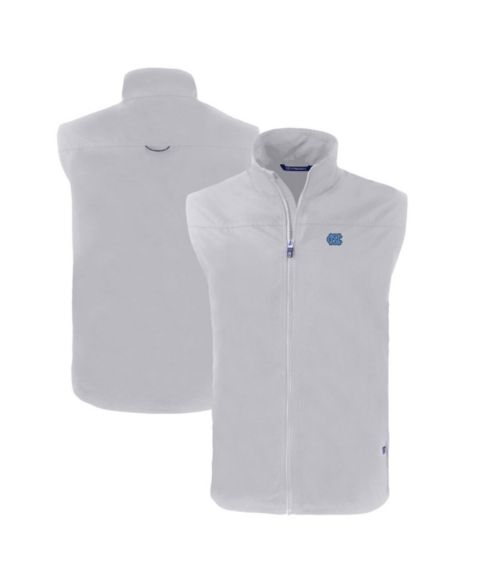 Мужские жилеты Cutter & Buck Gray North Carolina Tar Heels Charter Eco Full-Zip Vest