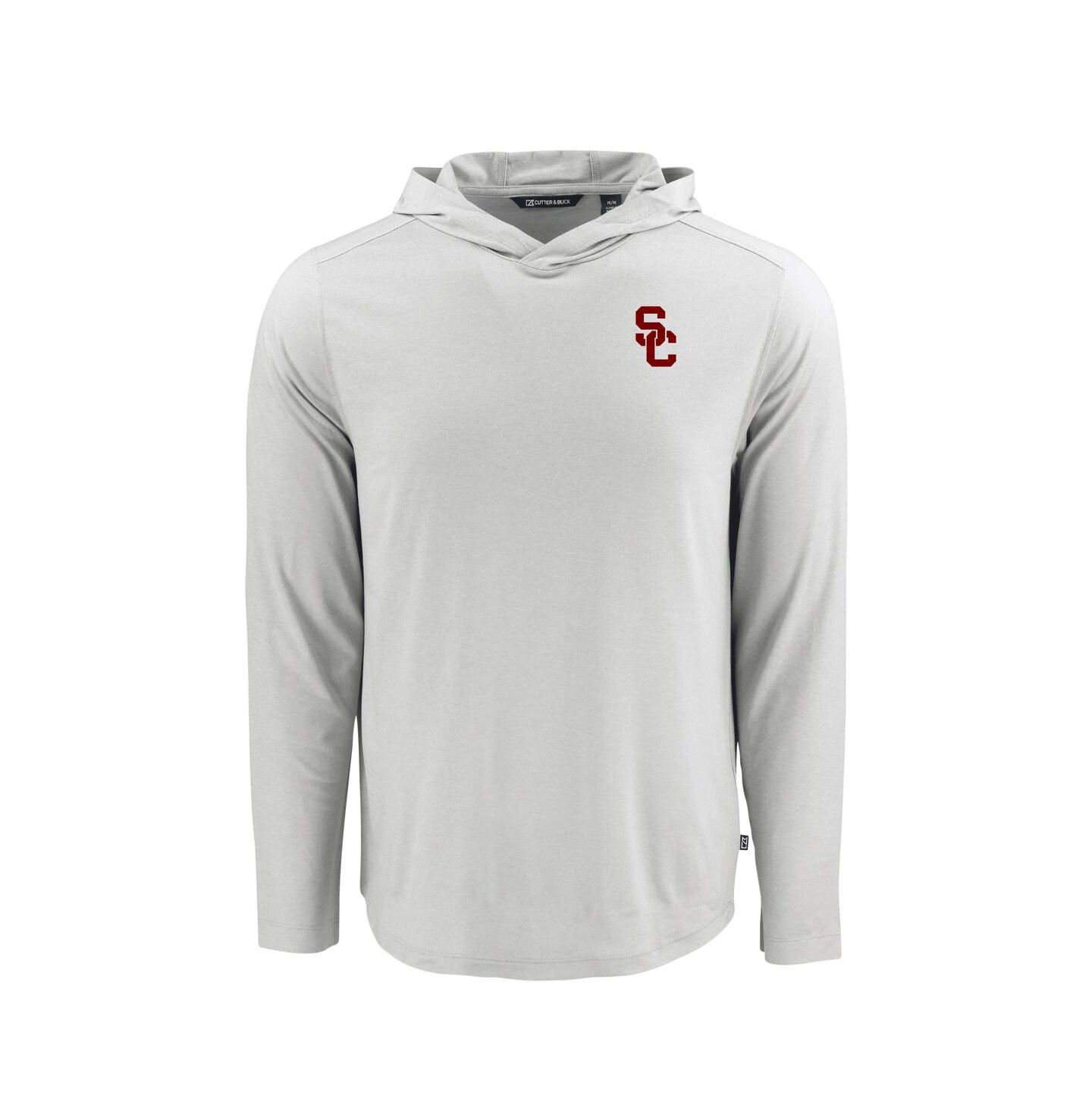 Мужское худи Cutter & Buck Gray USC Trojans Coastline Epic Comfort Eco Long Sleeve — фото 2