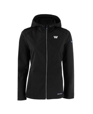 Women's Black Washington Commanders Evoke Eco Softshell Full-Zip Hoodie Jacket