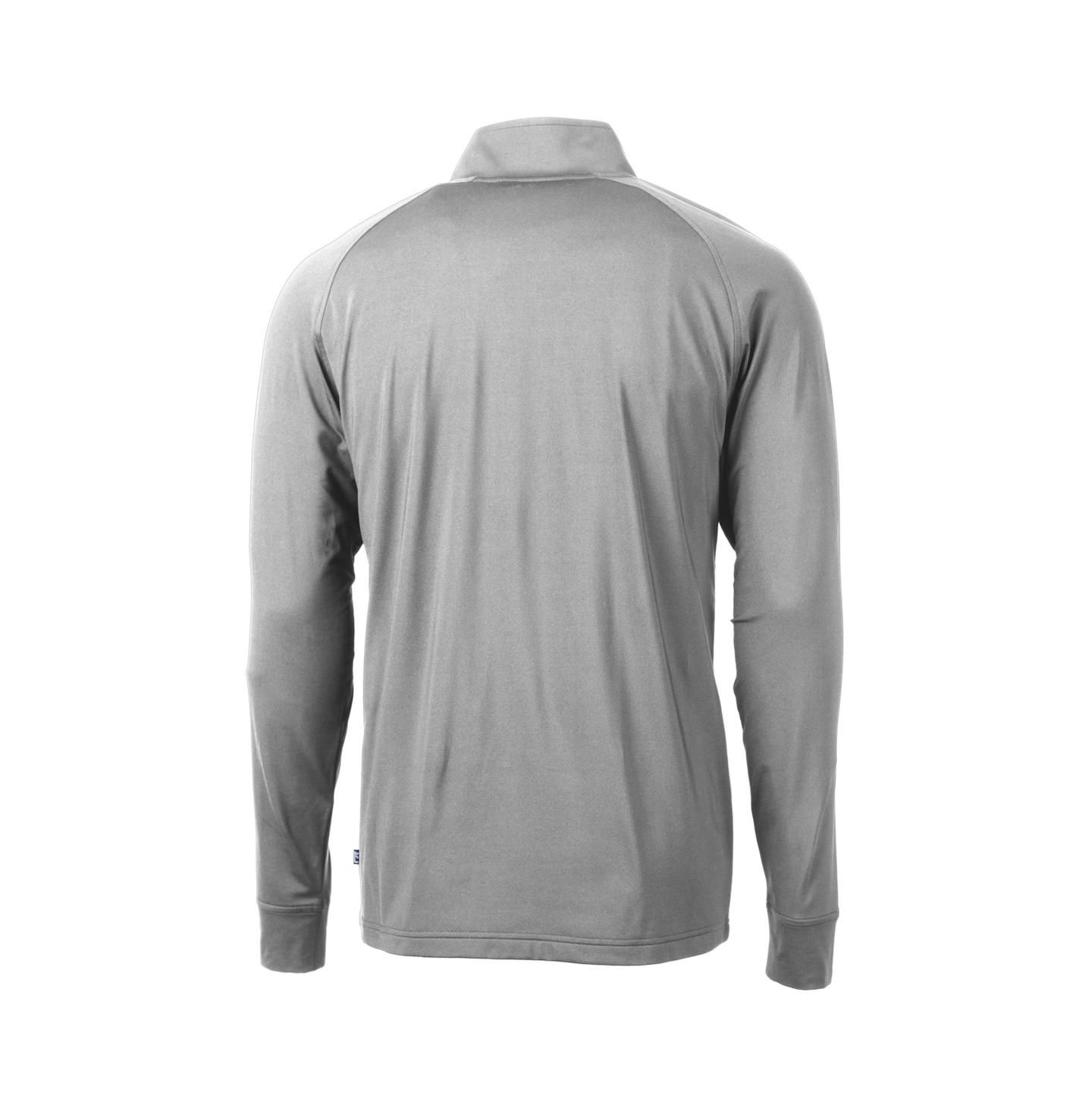 Мужской свитер Cutter & Buck Gray Duke Blue Devils Adapt Eco Knit Stretch Raglan Dry Tec Quarter-Zip — фото 3