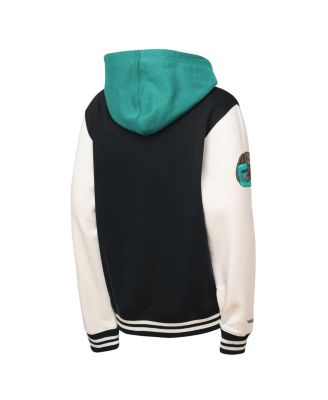 Big Boys and Girls Black Vancouver Grizzlies Hardwood Classics Courtside Fleece Full-Snap Hooded Jacket