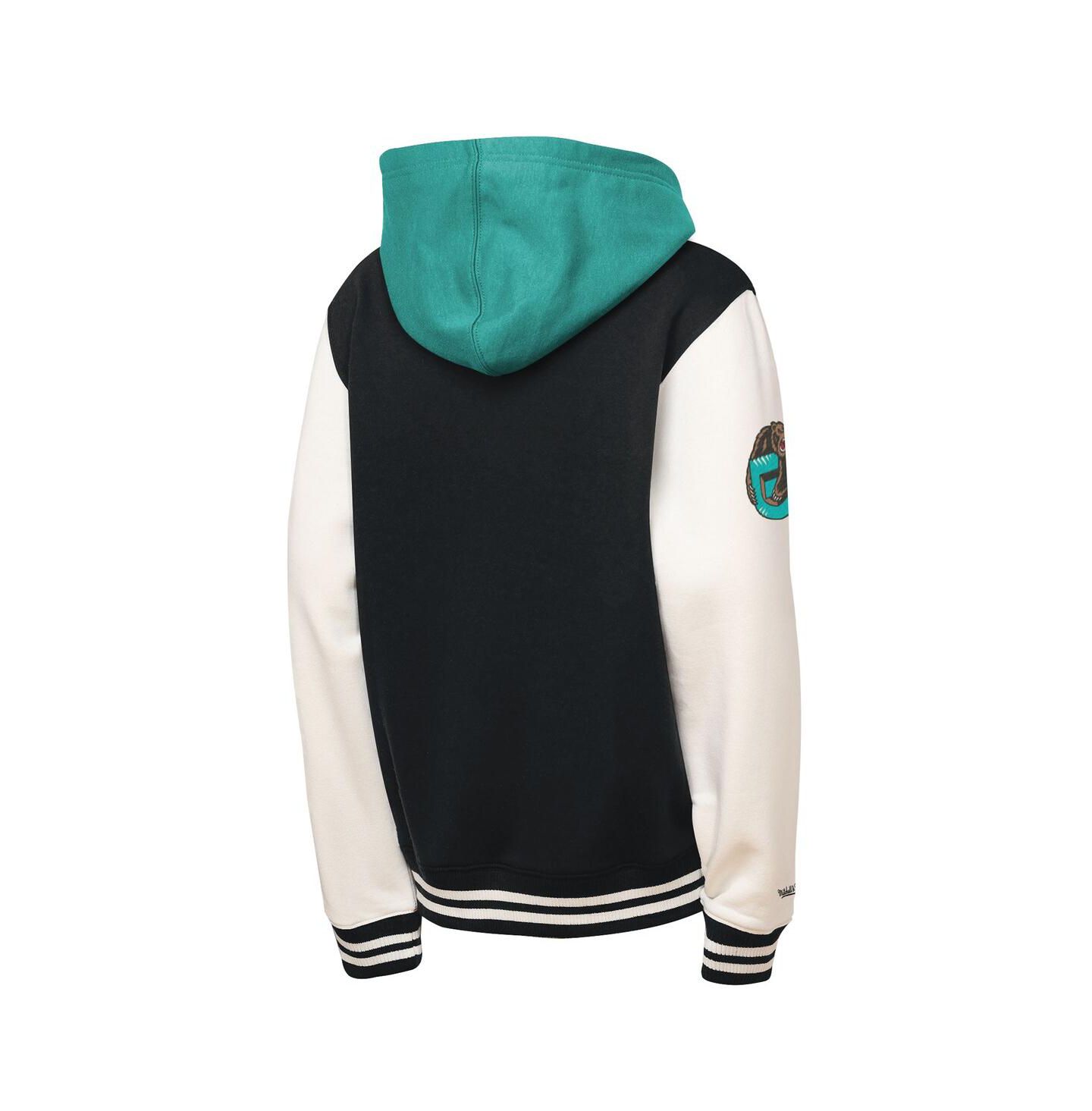Детская куртка Mitchell & Ness Black Vancouver Grizzlies Hardwood Classics Courtside Fleece Full-Snap Hooded — фото 3