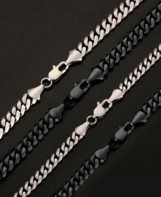 Men's Black Plated 24" Stainless Steel Miami Cuban Chain Necklace