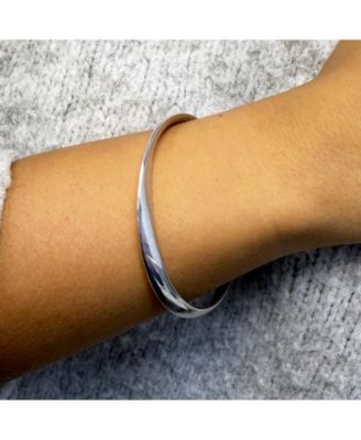 Sculpted Bangle Bracelet Sterling Silver
