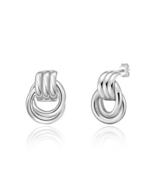 Gold Doorknocker Stud Earring Sterling Silver