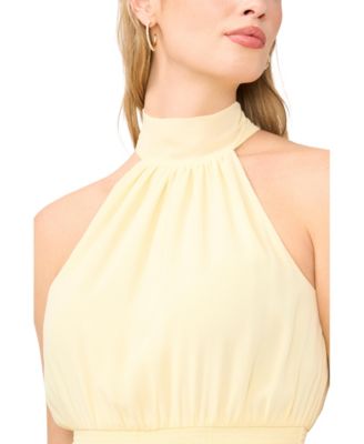 Women's Cascading Collared Neck Maxi Dress