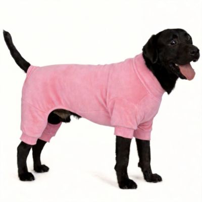 Dog Fleece Pajamas with High Collar for Warmth and Comfort