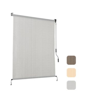 Patio Roller Shade HDPE Fabric Outdoor Cordless Roll Up Shade with UV Protection, Roller Blinds