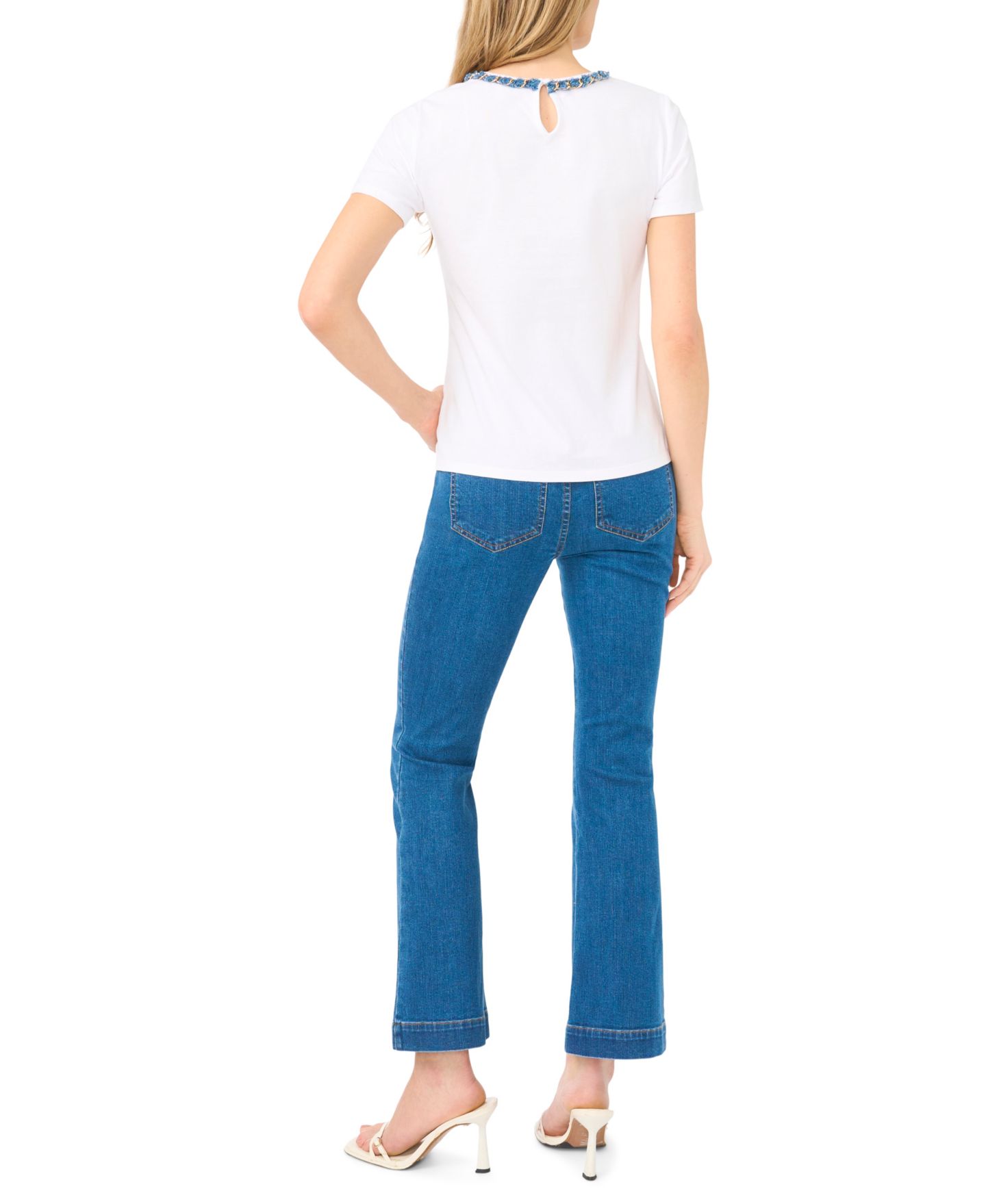Женские джинсы CeCe Fitted Bootcut Denim Jeans, цвет: Синий — фото 5
