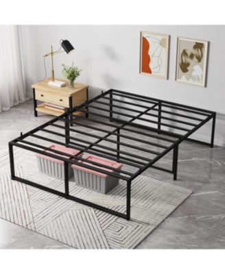 Queen Ultra Sturdy Metal Bed Frame 3-in-1 Steel Support No Box Spring Easy Assembly