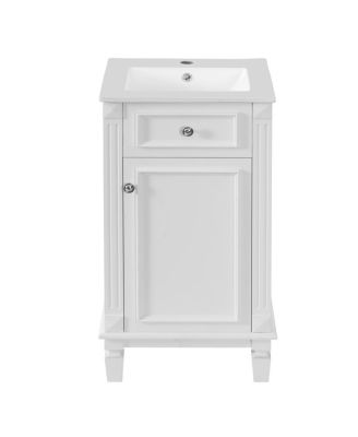 18" Bathroom Vanity with Sink, French Modern Freestanding Solid Wood MDF Cabinet, Soft Close Door for Small Spaces
