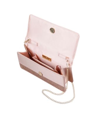 Elongated Crystal Magnetic Snap Satchel Bag