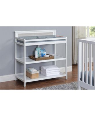 Modern Baby Changing Table with Drying Rack 3 Deep Drawers and Storage Shelves Multi Functional Nursery Dresser